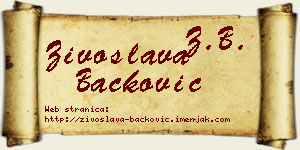 Živoslava Backović vizit kartica